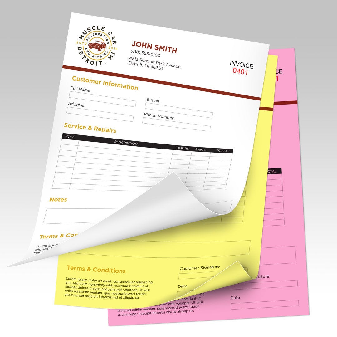 3-part NCR Forms w Variable Numbering