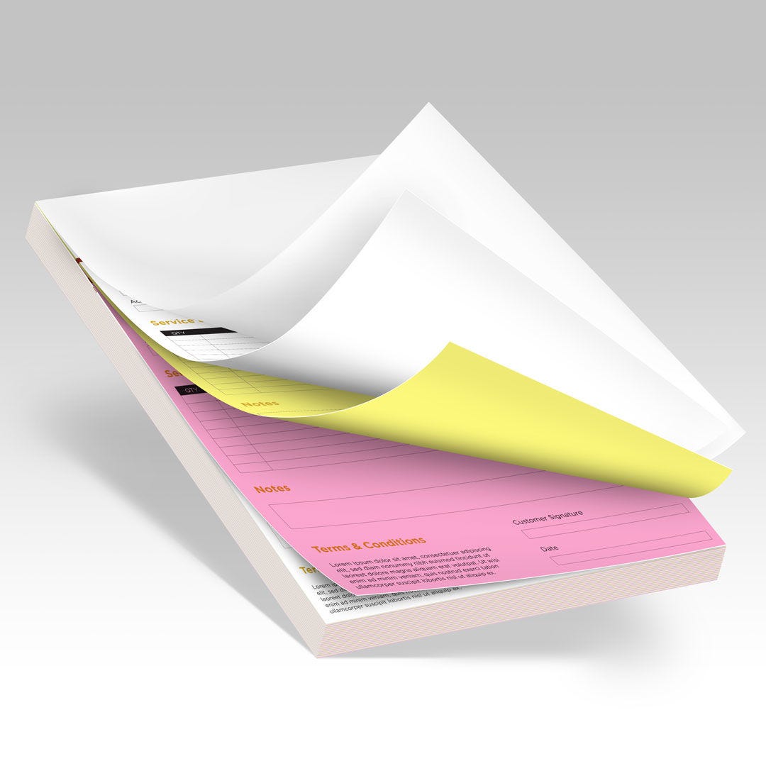 3-part NCR Form Pads w Wraparound Cover